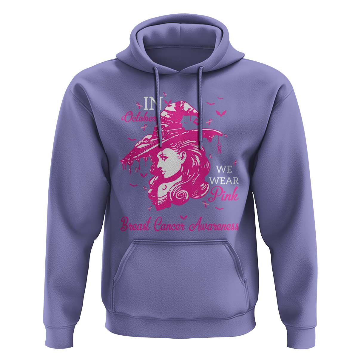 Breast Cancer Awareness Hoodie In October We Wear Pink Halloween Witch