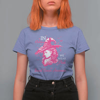 Breast Cancer Awareness T Shirt For Women In October We Wear Pink Halloween Witch - Wonder Print Shop