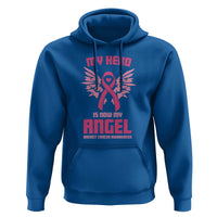 Breast Cancer Awareness Hoodie My Hero Is Now My Angel Pink Ribbon Wings Heart - Wonder Print Shop