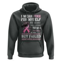 Breast Cancer Warrior Hoodie I Wear Pink For Myself My Scars Tell A Story They Are A Reminder Of Time - Wonder Print Shop