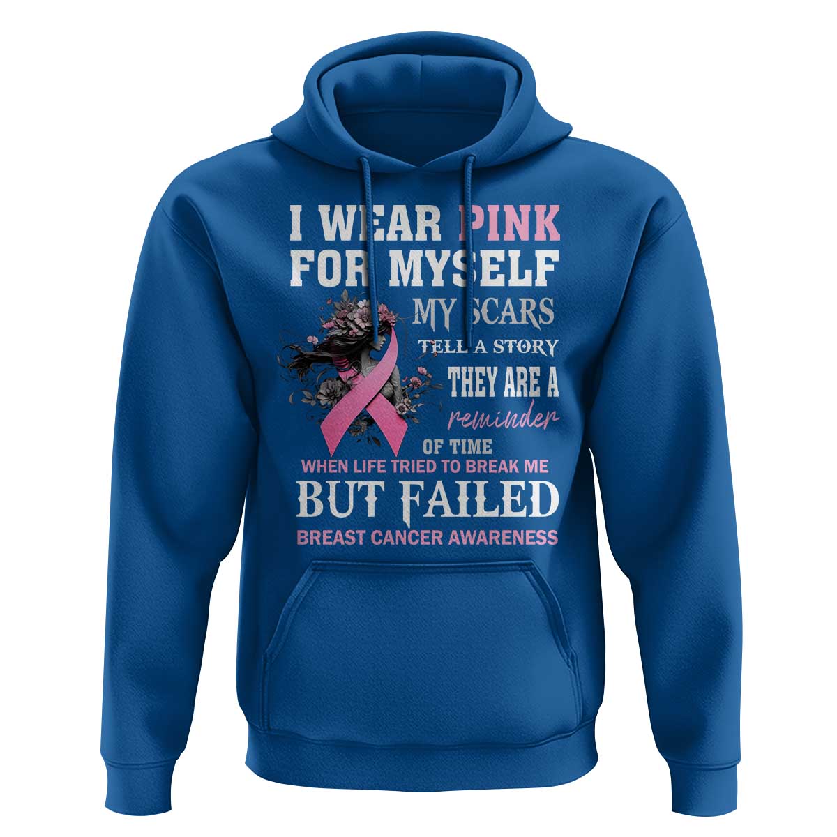 Breast Cancer Warrior Hoodie I Wear Pink For Myself My Scars Tell A Story They Are A Reminder Of Time - Wonder Print Shop