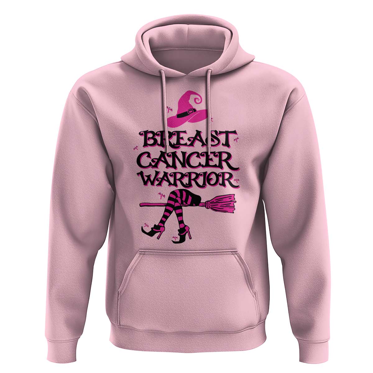 Breast Cancer Warrior Witch Hoodie Hat Shoes Broom Pink Ribbon Witchy Vibe - Wonder Print Shop