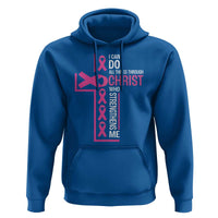 Breast Cancer Awareness Hoodie I Can Do All Things Through Christ Who Strengthens Me Pink Ribbon - Wonder Print Shop