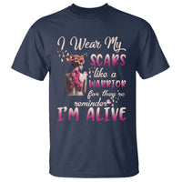 Breast Cancer Awareness T Shirt I Wear My Scars Like A Warrior For They're Reminder I'm Alive Butterfly - Wonder Print Shop