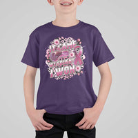 Breast Cancer Awareness T Shirt For Kid It Came We Fought I Won Boxing Gloves Pink Ribbon Flowers Leopard - Wonder Print Shop