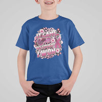 Breast Cancer Awareness T Shirt For Kid It Came We Fought I Won Boxing Gloves Pink Ribbon Flowers Leopard - Wonder Print Shop