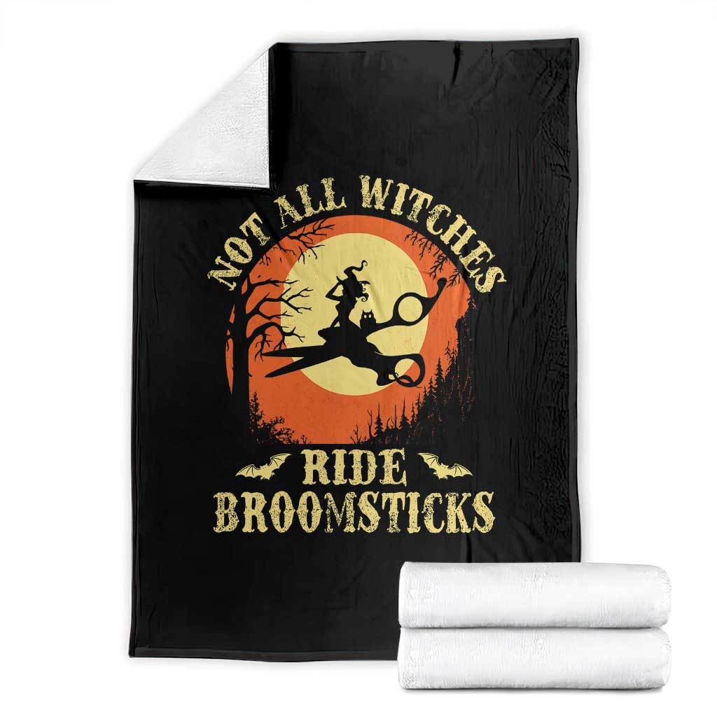 Funny Lesbian Witch Halloween Throw Blanket Not All Witches Ride Broomsticks - Wonder Print Shop