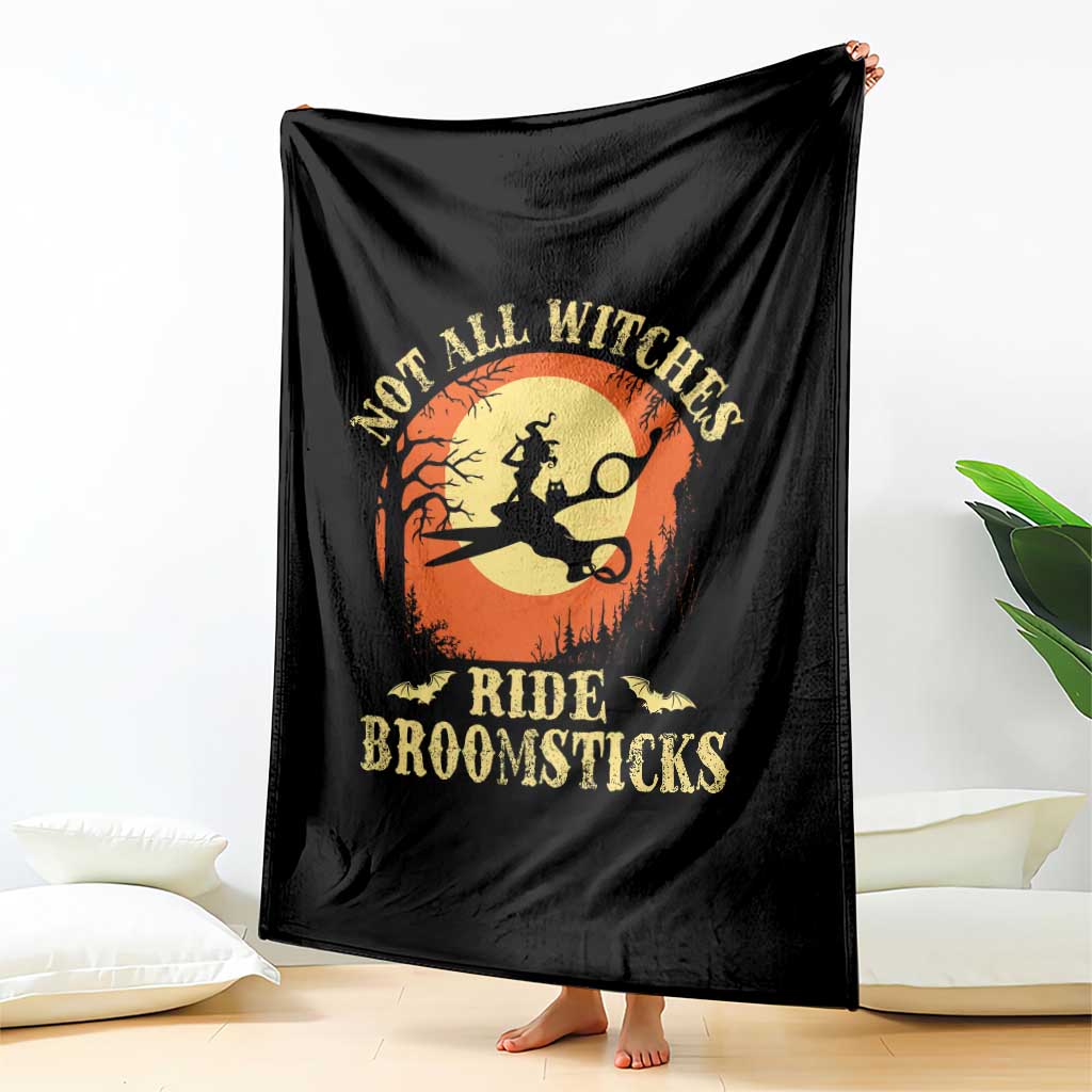 Funny Lesbian Witch Halloween Throw Blanket Not All Witches Ride Broomsticks - Wonder Print Shop