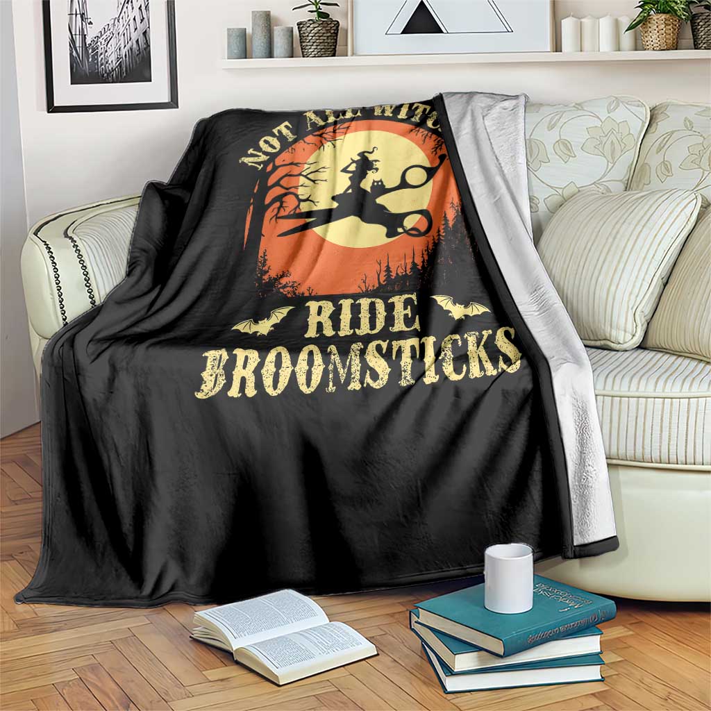Funny Lesbian Witch Halloween Throw Blanket Not All Witches Ride Broomsticks - Wonder Print Shop
