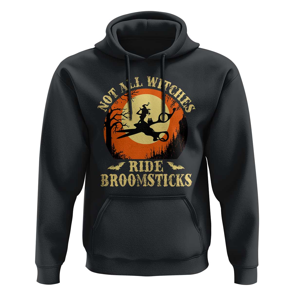 Funny Lesbian Witch Halloween Hoodie Not All Witches Ride Broomsticks - Wonder Print Shop