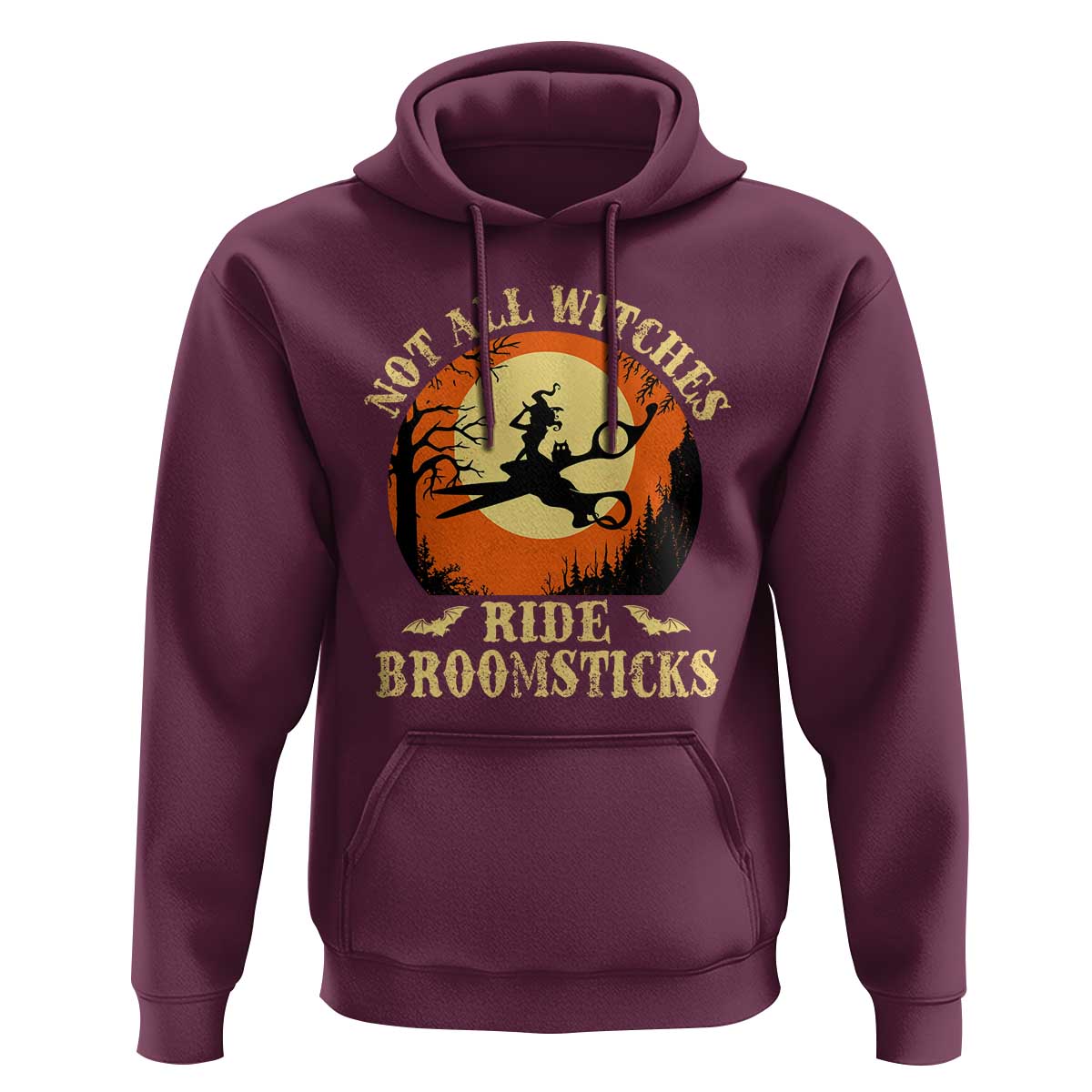 Funny Lesbian Witch Halloween Hoodie Not All Witches Ride Broomsticks - Wonder Print Shop