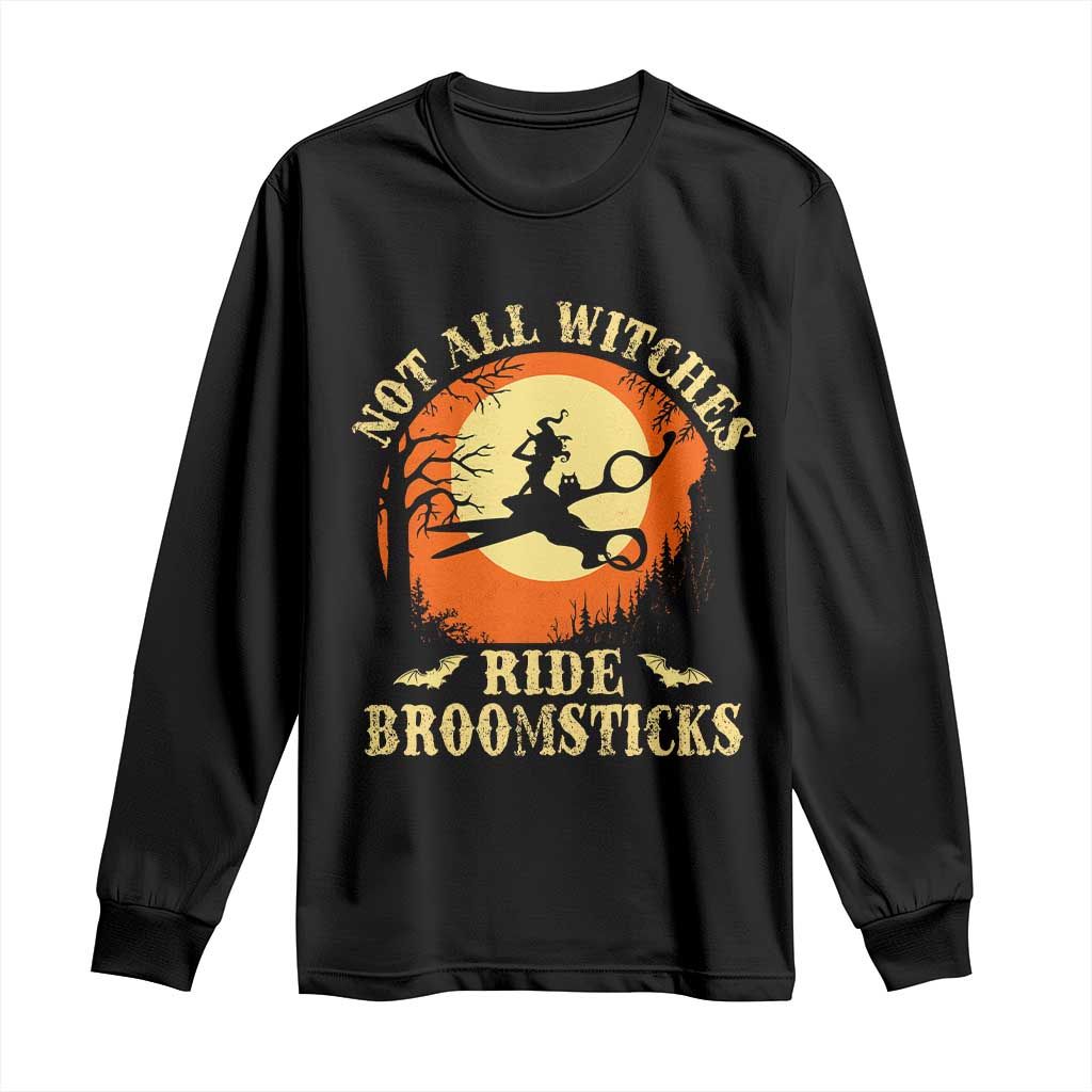 Funny Lesbian Witch Halloween Long Sleeve Shirt Not All Witches Ride Broomsticks - Wonder Print Shop