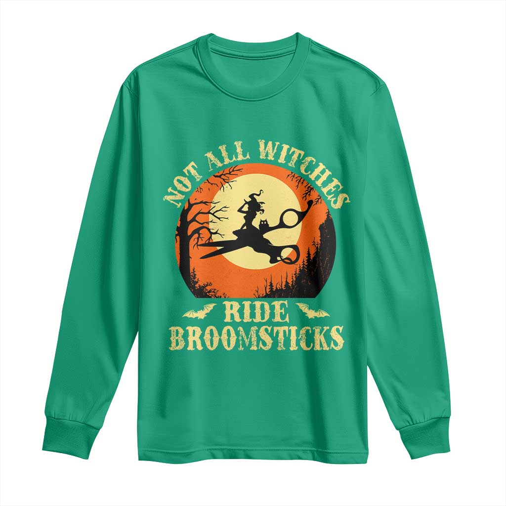 Funny Lesbian Witch Halloween Long Sleeve Shirt Not All Witches Ride Broomsticks - Wonder Print Shop