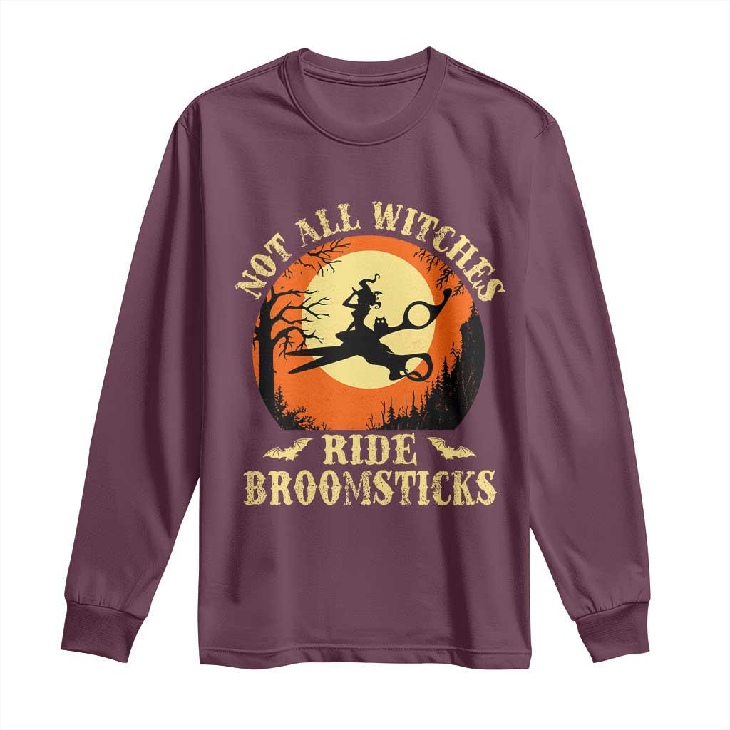 Funny Lesbian Witch Halloween Long Sleeve Shirt Not All Witches Ride Broomsticks - Wonder Print Shop
