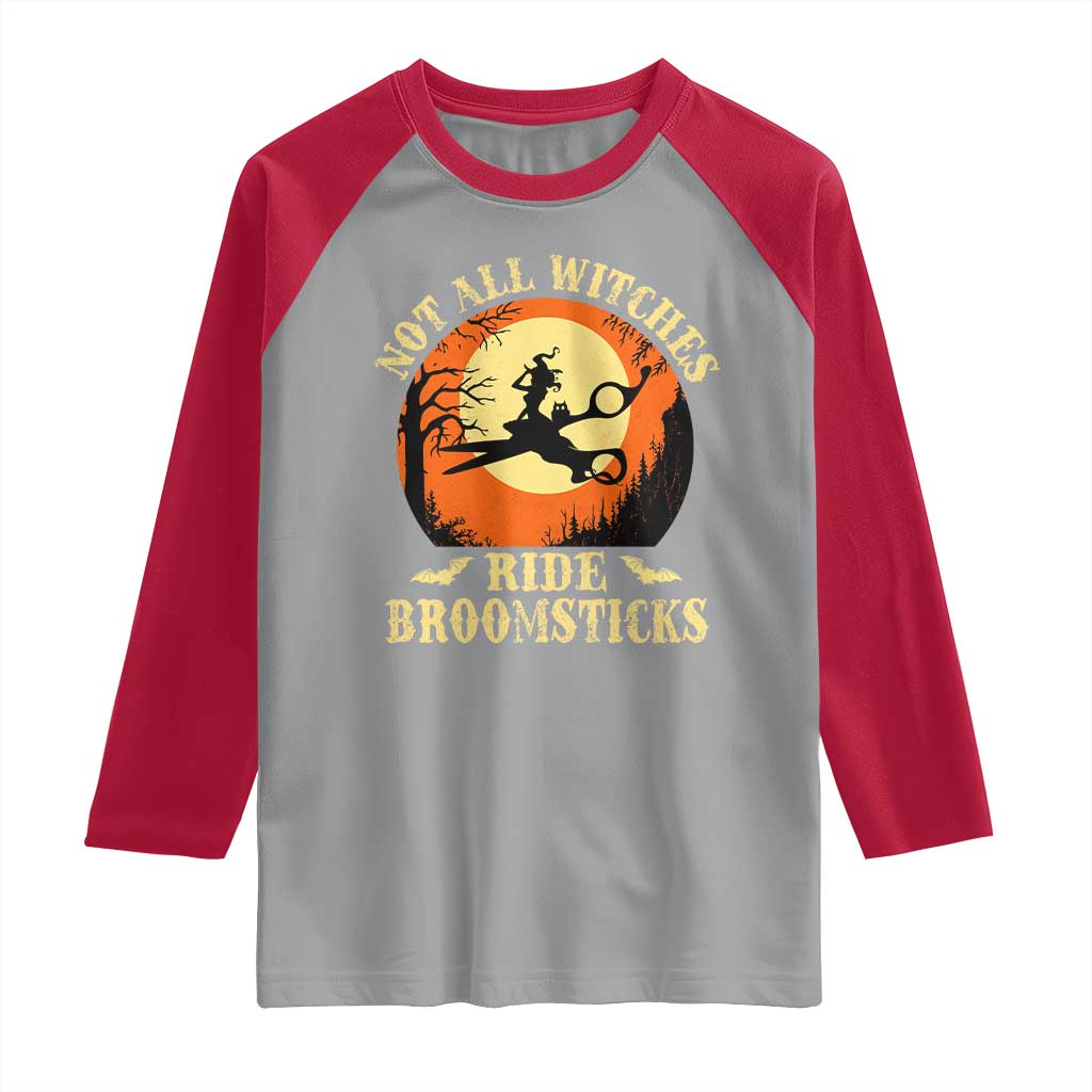 Funny Lesbian Witch Halloween Raglan Shirt Not All Witches Ride Broomsticks - Wonder Print Shop