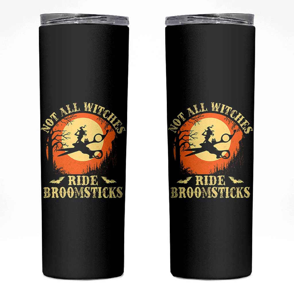 Funny Lesbian Witch Halloween Skinny Tumbler Not All Witches Ride Broomsticks - Wonder Print Shop