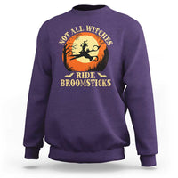 Funny Lesbian Witch Halloween Sweatshirt Not All Witches Ride Broomsticks - Wonder Print Shop
