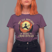 Funny Lesbian Witch Halloween T Shirt For Women Not All Witches Ride Broomsticks - Wonder Print Shop
