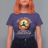 Funny Lesbian Witch Halloween T Shirt For Women Not All Witches Ride Broomsticks - Wonder Print Shop