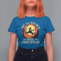 Funny Lesbian Witch Halloween T Shirt For Women Not All Witches Ride Broomsticks - Wonder Print Shop