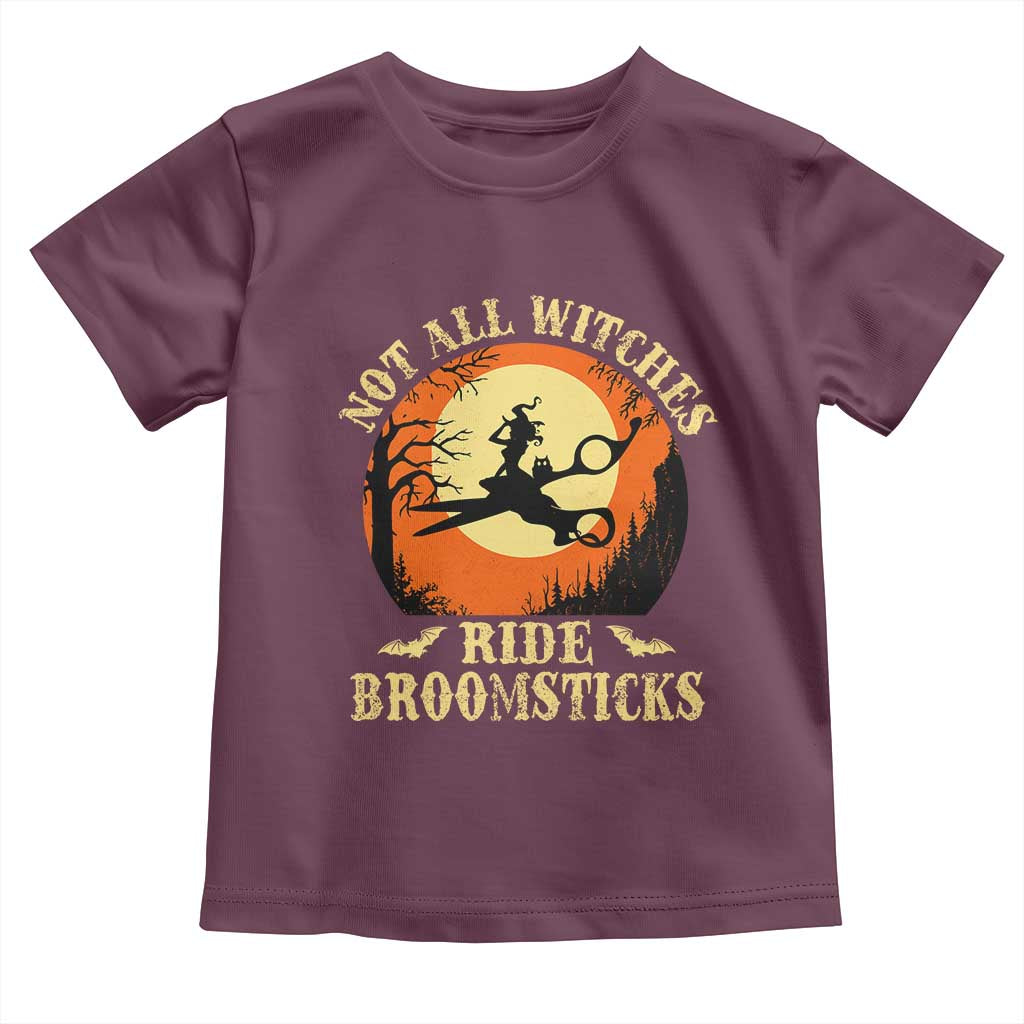 Funny Lesbian Witch Halloween Toddler T Shirt Not All Witches Ride Broomsticks - Wonder Print Shop
