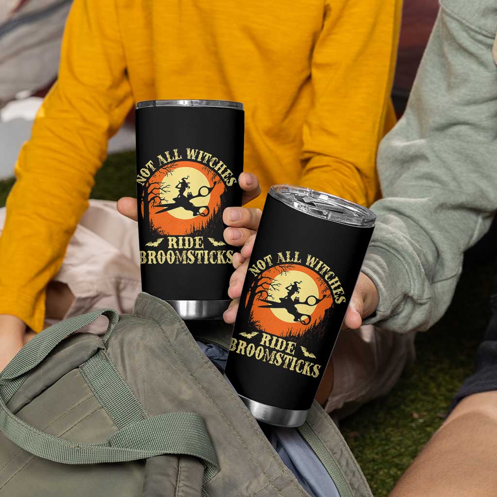 Funny Lesbian Witch Halloween Tumbler Cup Not All Witches Ride Broomsticks - Wonder Print Shop