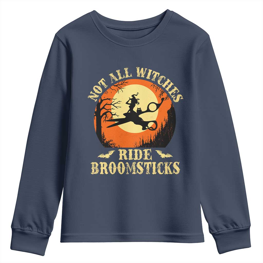 Funny Lesbian Witch Halloween Youth Sweatshirt Not All Witches Ride Broomsticks - Wonder Print Shop