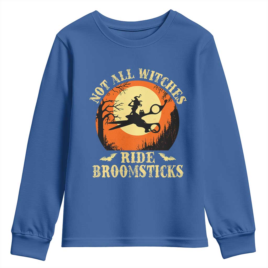Funny Lesbian Witch Halloween Youth Sweatshirt Not All Witches Ride Broomsticks - Wonder Print Shop
