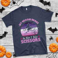 Funny Lesbian Witch Halloween T Shirt My Broom Broke So Now I Ride Scissors - Wonder Print Shop