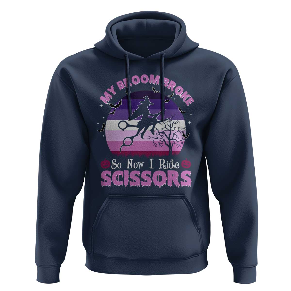 Funny Lesbian Witch Halloween Hoodie My Broom Broke So Now I Ride Scissors - Wonder Print Shop