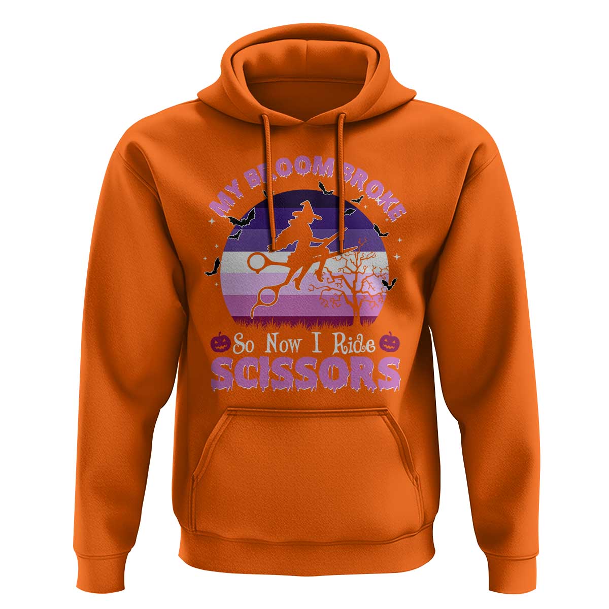 Funny Lesbian Witch Halloween Hoodie My Broom Broke So Now I Ride Scissors - Wonder Print Shop