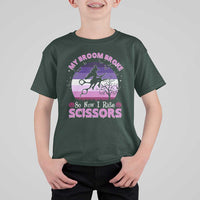 Funny Lesbian Witch Halloween T Shirt For Kid My Broom Broke So Now I Ride Scissors - Wonder Print Shop
