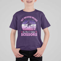 Funny Lesbian Witch Halloween T Shirt For Kid My Broom Broke So Now I Ride Scissors - Wonder Print Shop
