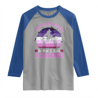 Funny Lesbian Witch Halloween Raglan Shirt My Broom Broke So Now I Ride Scissors - Wonder Print Shop
