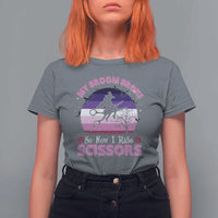 Funny Lesbian Witch Halloween T Shirt For Women My Broom Broke So Now I Ride Scissors - Wonder Print Shop