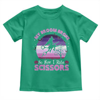 Funny Lesbian Witch Halloween Toddler T Shirt My Broom Broke So Now I Ride Scissors - Wonder Print Shop