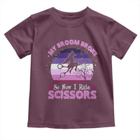 Funny Lesbian Witch Halloween Toddler T Shirt My Broom Broke So Now I Ride Scissors - Wonder Print Shop