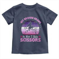 Funny Lesbian Witch Halloween Toddler T Shirt My Broom Broke So Now I Ride Scissors - Wonder Print Shop