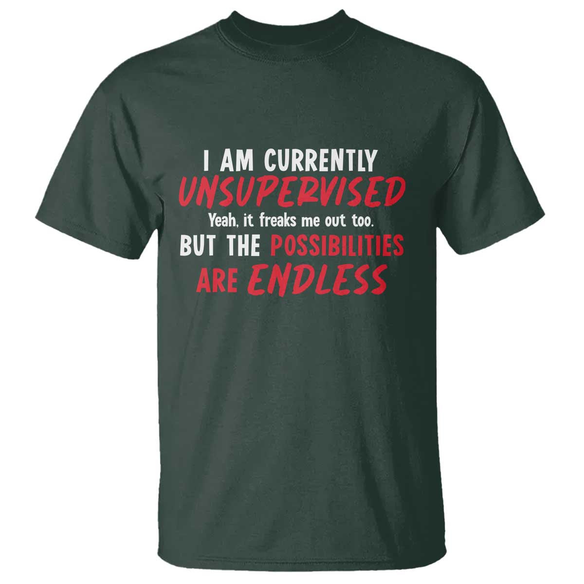 Funny I Am Currently Unsupervised But The Possibilities Are Endless T Shirt