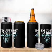 Funny Rock N Roll Lover 4 in 1 Can Cooler Tumbler I Am Just A Kid Adulthood Saying - Wonder Print Shop