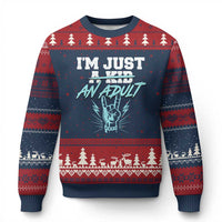Funny Rock N Roll Lover Ugly Christmas Sweater I Am Just A Kid Adulthood Saying - Wonder Print Shop