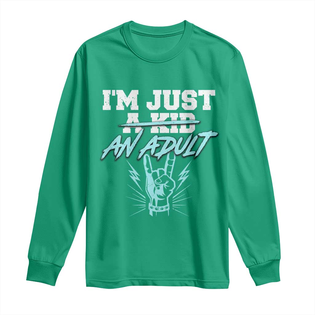 Funny Adulthood Saying Long Sleeve Shirt Rock N Roll Lover - Wonder Print Shop