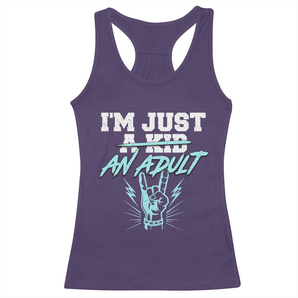 Funny Adulthood Saying Racerback Tank Top Rock N Roll Lover - Wonder Print Shop
