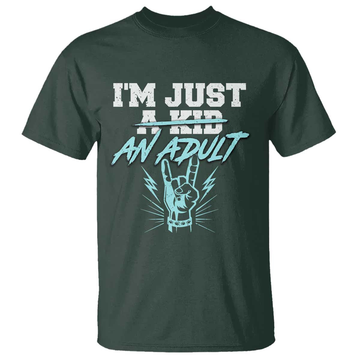 Funny Rock N Roll Lover T Shirt I Am Just A Kid Adulthood Saying - Wonder Print Shop