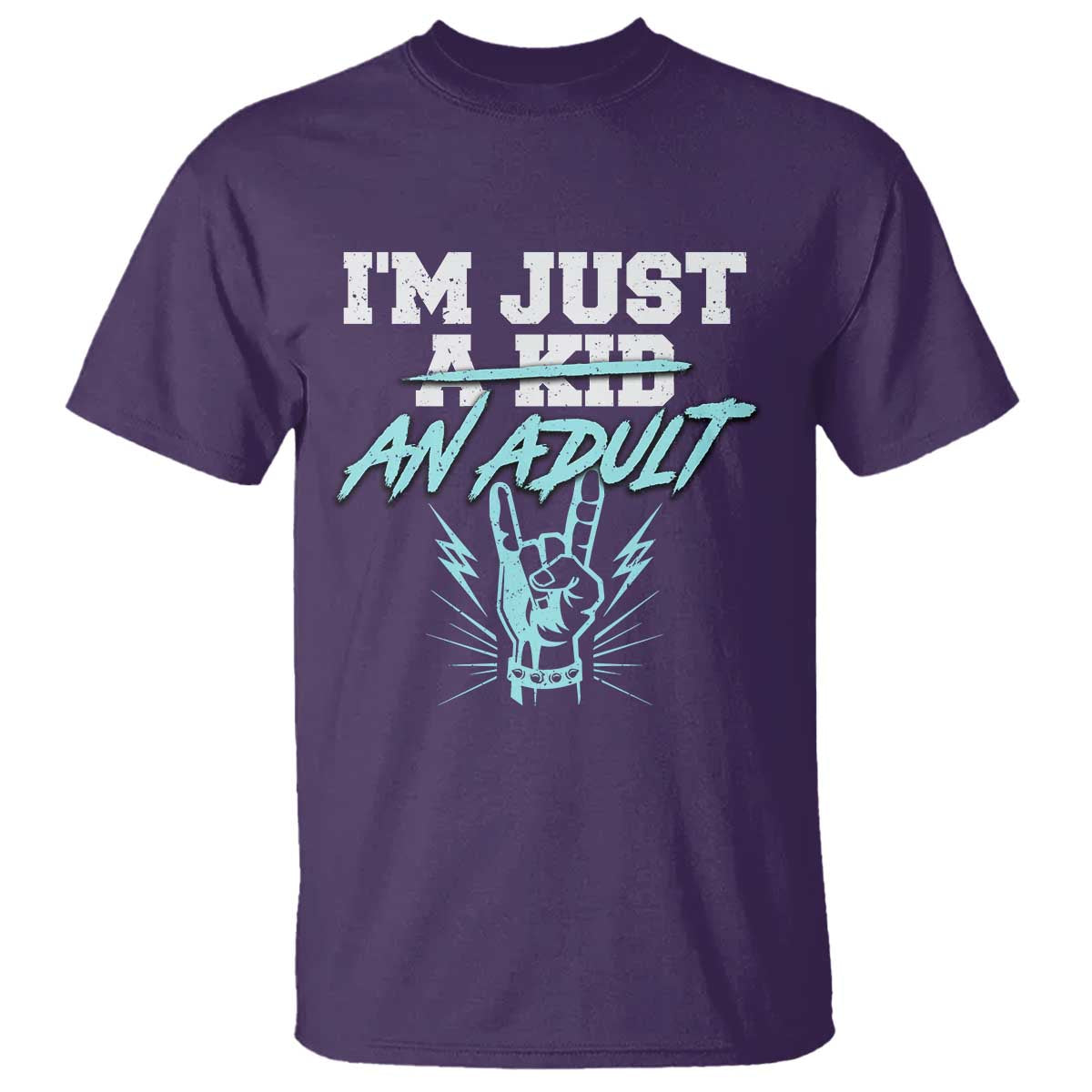 Funny Rock N Roll Lover T Shirt I Am Just A Kid Adulthood Saying - Wonder Print Shop