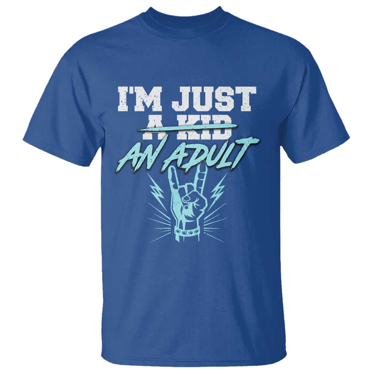 Funny Rock N Roll Lover T Shirt I Am Just A Kid Adulthood Saying - Wonder Print Shop
