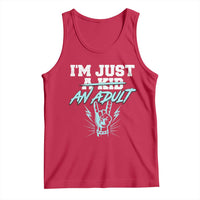 Funny Rock N Roll Lover Tank Top I Am Just A Kid Adulthood Saying - Wonder Print Shop