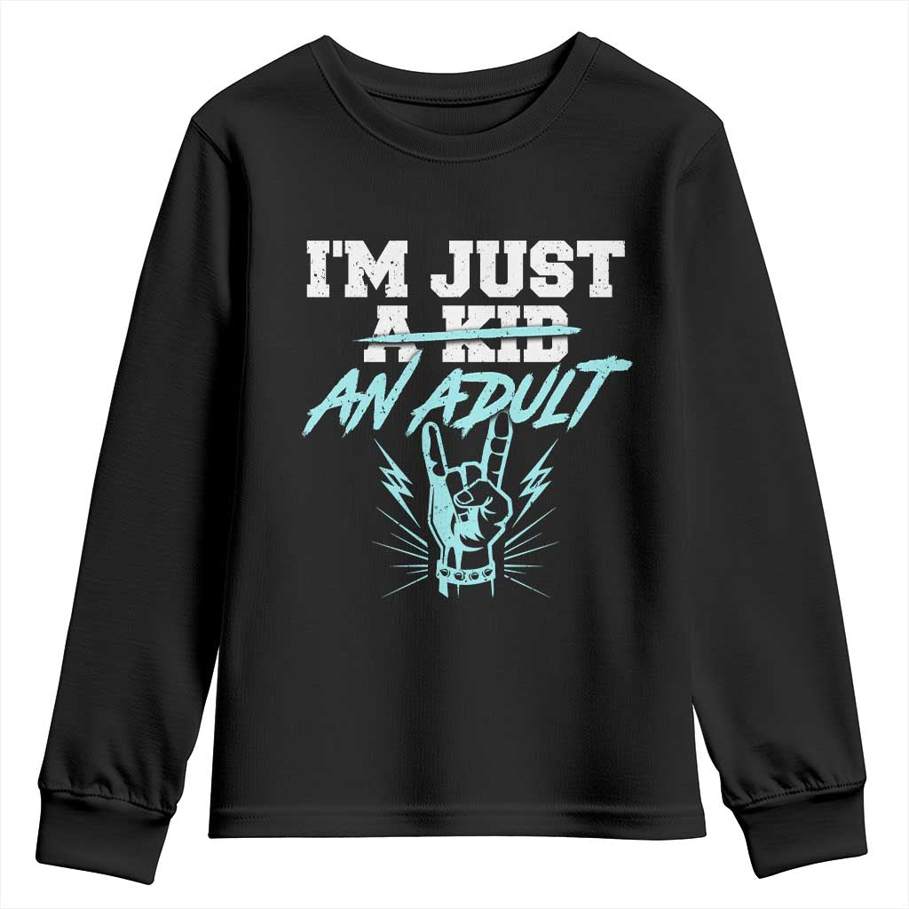 Funny Adulthood Saying Youth Sweatshirt Rock N Roll Lover - Wonder Print Shop