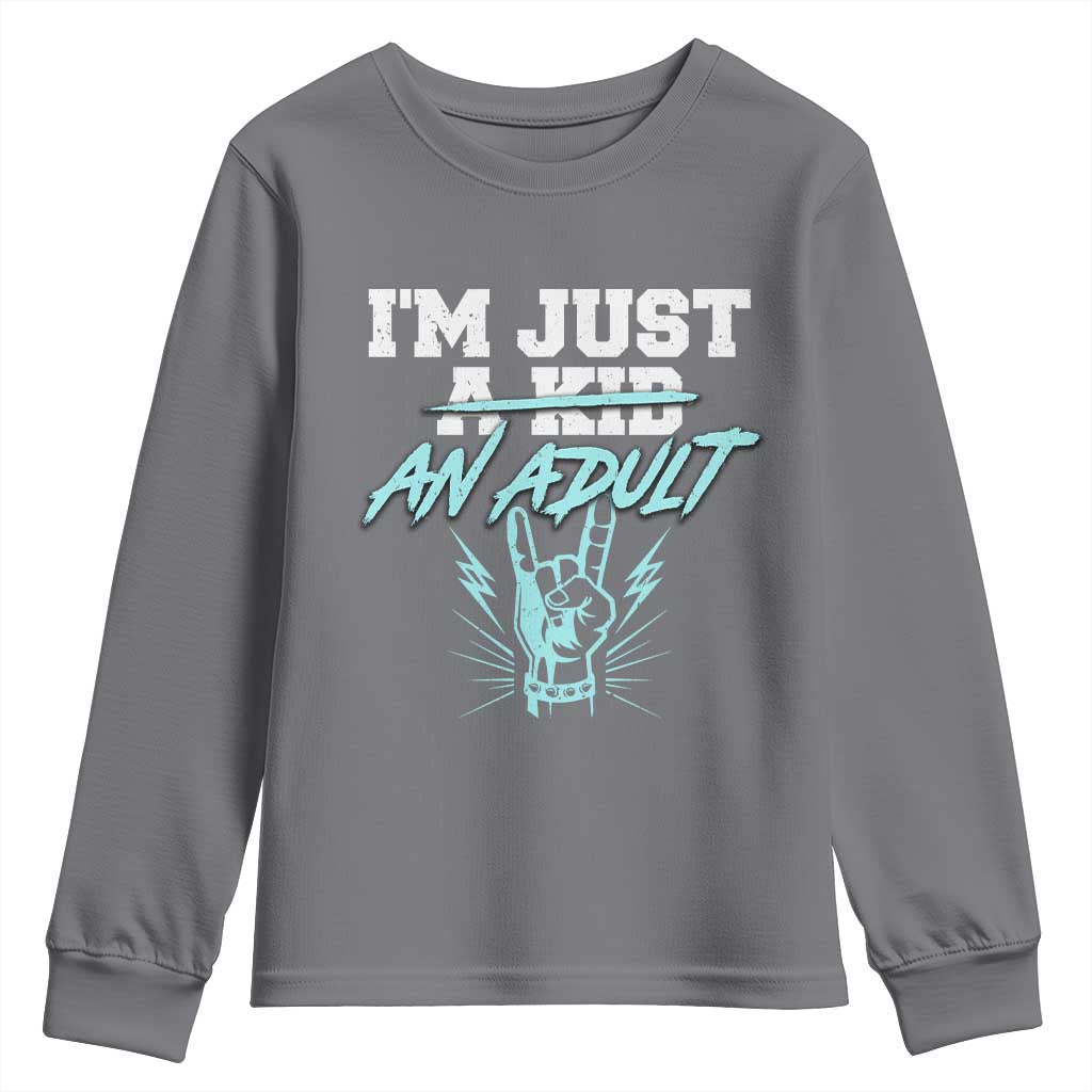 Funny Adulthood Saying Youth Sweatshirt Rock N Roll Lover - Wonder Print Shop