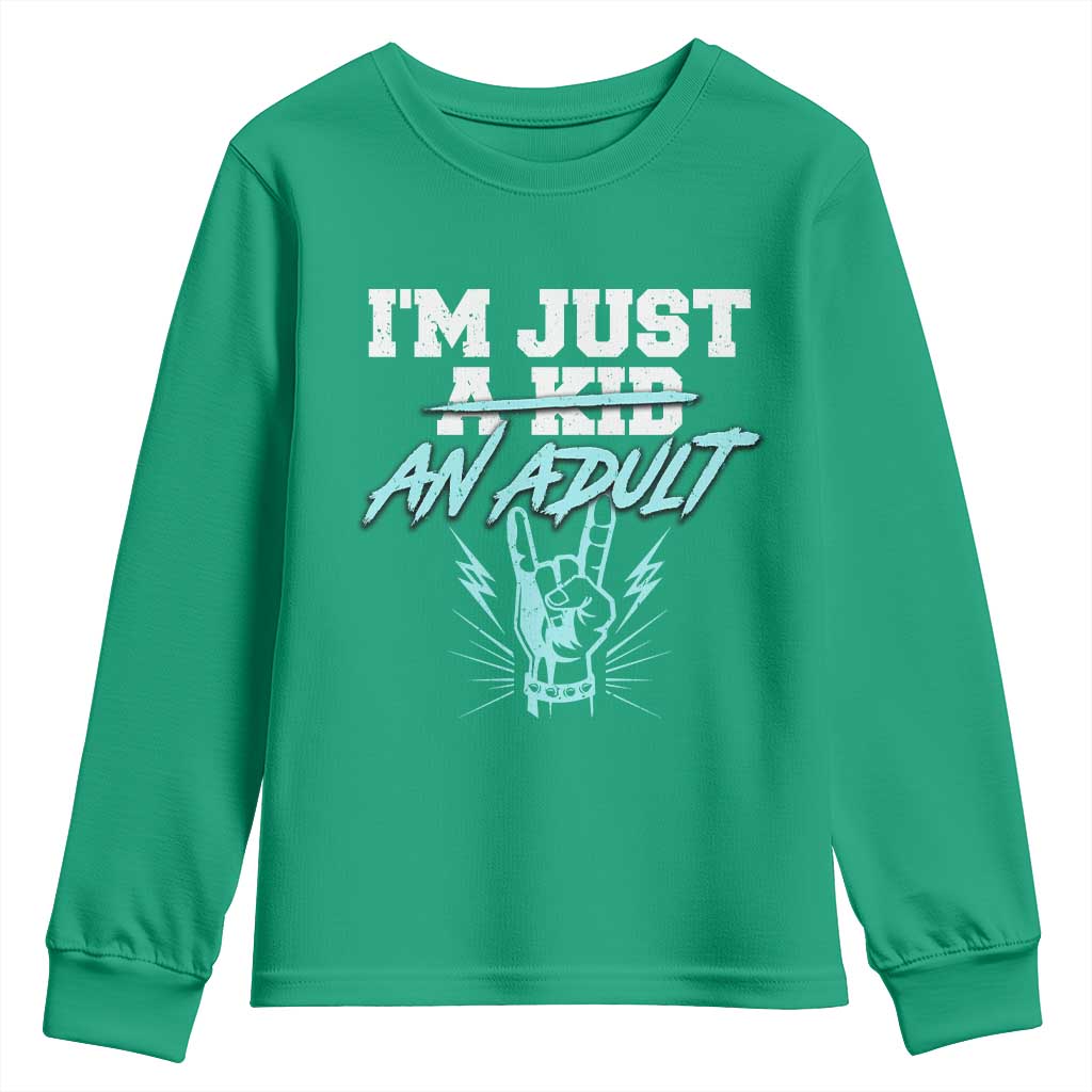 Funny Adulthood Saying Youth Sweatshirt Rock N Roll Lover - Wonder Print Shop